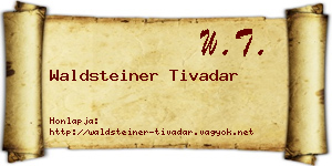 Waldsteiner Tivadar névjegykártya